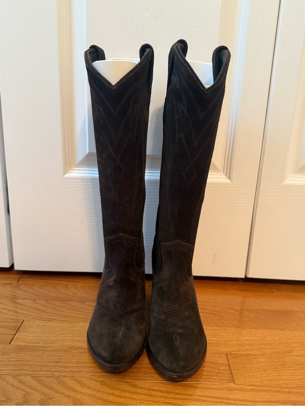 Frye Ilana Pull-On Western Boots in Fatigue Green Suede - Picture 5 of 8